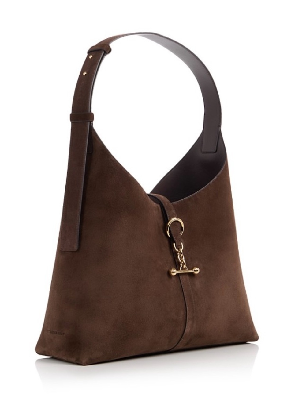 Strathberry Brown Suede Shoulder Hobo with Gold Hardware - Picture 2 of 7